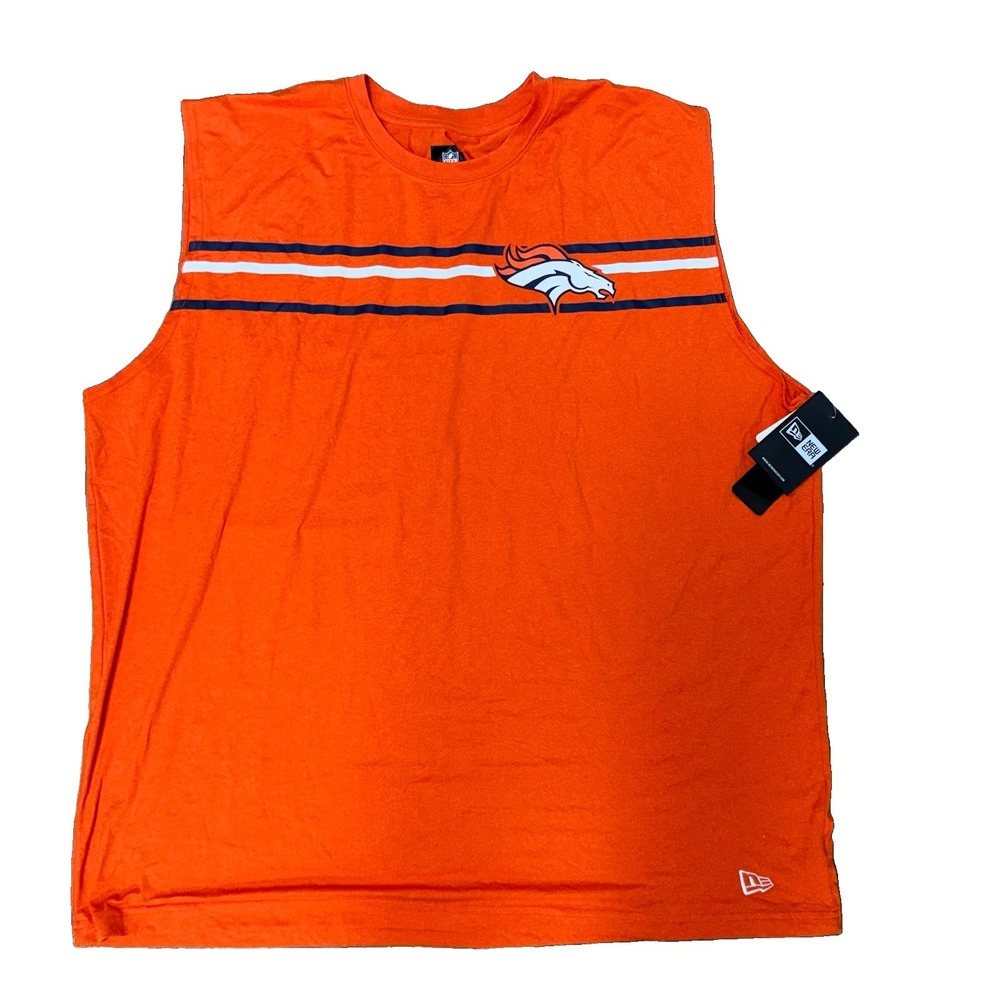 NWT Denver Broncos Muscle Tee Men's 2XL New Era T-shirt Orange Sleeveless